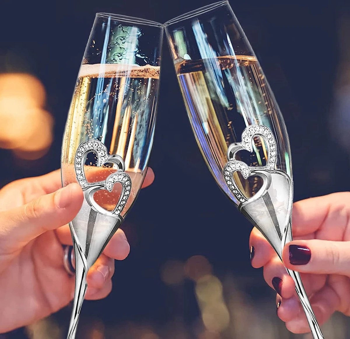 1 Ensemble (2 Pièces) Verres à Vin Créatifs De Haute Qualité Avec Base émail Coloré Cristal Diamant Incrusté En Forme De Coeur Amour Couple Mariage Ensemble De 2 Verres à Champagne Romantique Cadeau Décoration De La Maison 2 1 Ensemble (2 Pièces) Verres à Vin Créatifs De Haute Qualité Avec Base émail Coloré Cristal Diamant Incrusté En Forme De Coeur Amour Couple Mariage Ensemble De 2 Verres à Champagne Romantique Cadeau Décoration De La Maison – Image 2