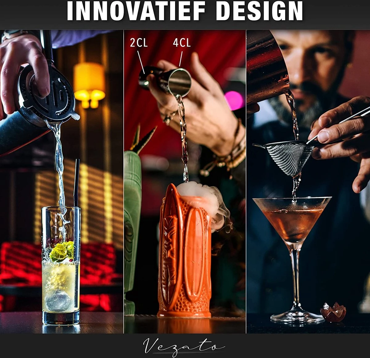 Cocktail Set - Cocktail Set Cocktail Shaker Set - Barkeeper-Bar- Kit Cocktail Set - Durable Pour La Maison Et Le Jardin Ou Un Cadeau D'anniversaire 2 Cocktail Set - Cocktail Set Cocktail Shaker Set - Barkeeper-Bar- Kit Cocktail Set - Durable Pour La Maison Et Le Jardin Ou Un Cadeau D'anniversaire – Image 2