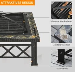 Outsunny 3-en-1 Brasero Brasero Avec Grille De Protection Contre Les étincelles Barbecue De Jardin Noir 842-170 17 Outsunny 3-en-1 Brasero Brasero Avec Grille De Protection Contre Les étincelles Barbecue De Jardin Noir 842-170 -Cuisine Fournitures Magasin 1200x1163