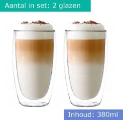 Verres à Latte Macchiato De Luxe à Double Paroi - Verres à Verres à Café à Double Paroi - Verres à Cappuccino - Tasse à Cappuccino - Verres à Latte - Verre à Thé à Double Paroi 380 ML - Set De 2 -Cuisine Fournitures Magasin 1200x1164 13