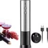 Gov Ouvre-bouteille électrique En Acier Inoxydable Rechargeable - Tire-bouchon - Ouvre-bouteille - Avec Coupe-capsule
