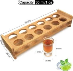 Shot De Verres à Set, Porte- Shot Et Glas à Liqueur, Organisateur De Planche De Service De Boissons 12 Trous Avec Verre En Crystal Transparent 12 Pièces 1 Oz/30 Ml Pour Liqueurs, Whisky , Eau De Vie , Vodka, Rhum , Bar De Fête à La Home -Cuisine Fournitures Magasin 1200x1165 12