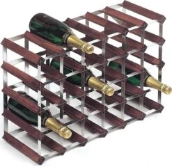 RTA Wineracks - Casier à Vin 30 Bouteilles - Acier Galvanisé - Pin Foncé - 5x6