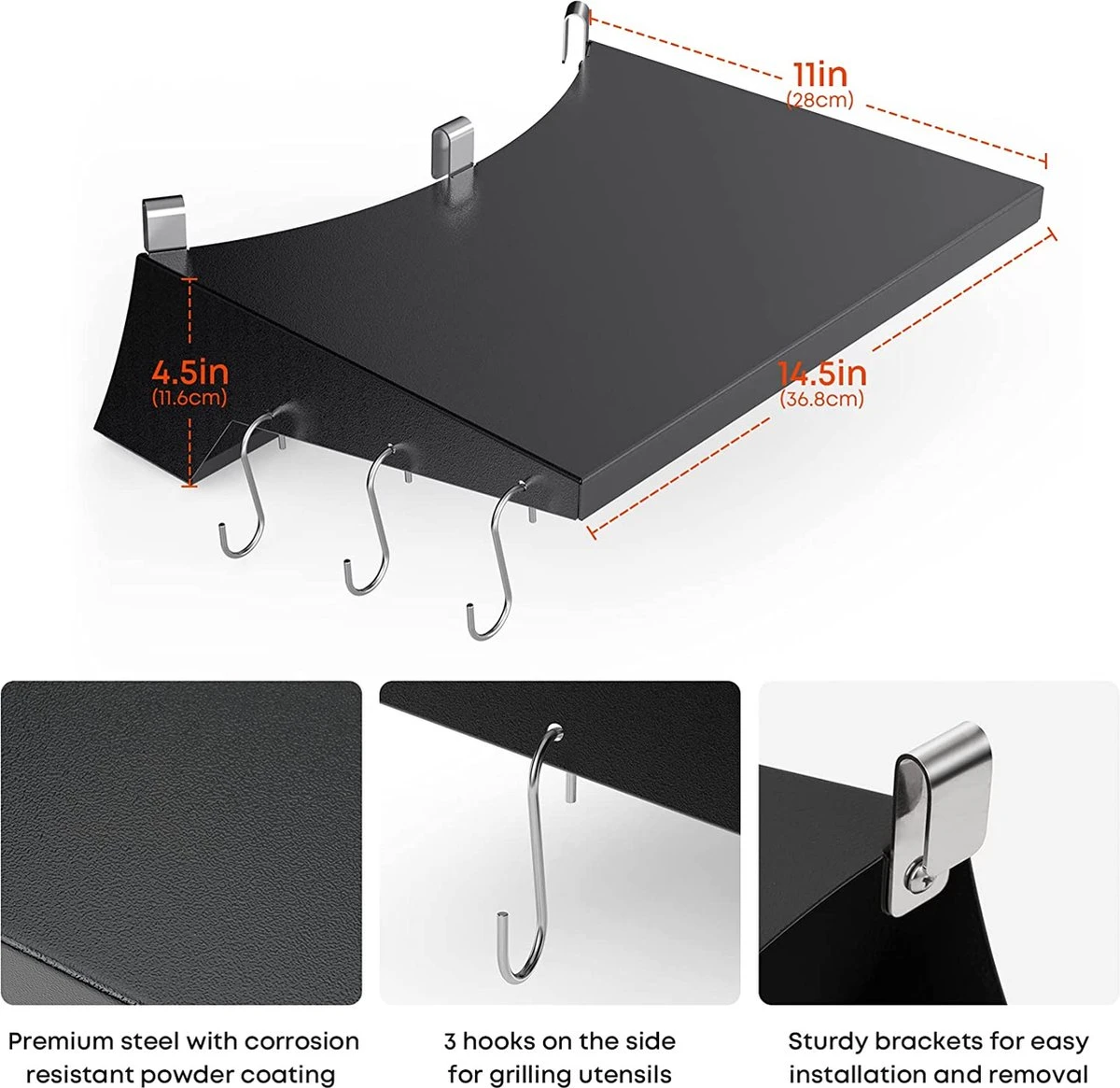 Table D'appoint Amovible Et Pliable BBQNovation Pour Les Barbecues Kogel De 57 Cm, Garantie D'ajustement à 100 % Sur La Plupart Des Barbecues Weber Kogel 5 Table D'appoint Amovible Et Pliable BBQNovation Pour Les Barbecues Kogel De 57 Cm, Garantie D'ajustement à 100 % Sur La Plupart Des Barbecues Weber Kogel – Image 5