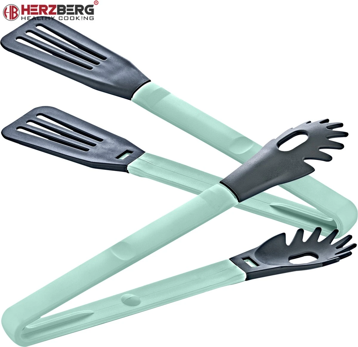 Herzberg Cooking HG-2N1CK4BLU : Pince à Vaisselle En Nylon Bleu 2 En 1 4 Herzberg Cooking HG-2N1CK4BLU : Pince à Vaisselle En Nylon Bleu 2 En 1 – Image 4