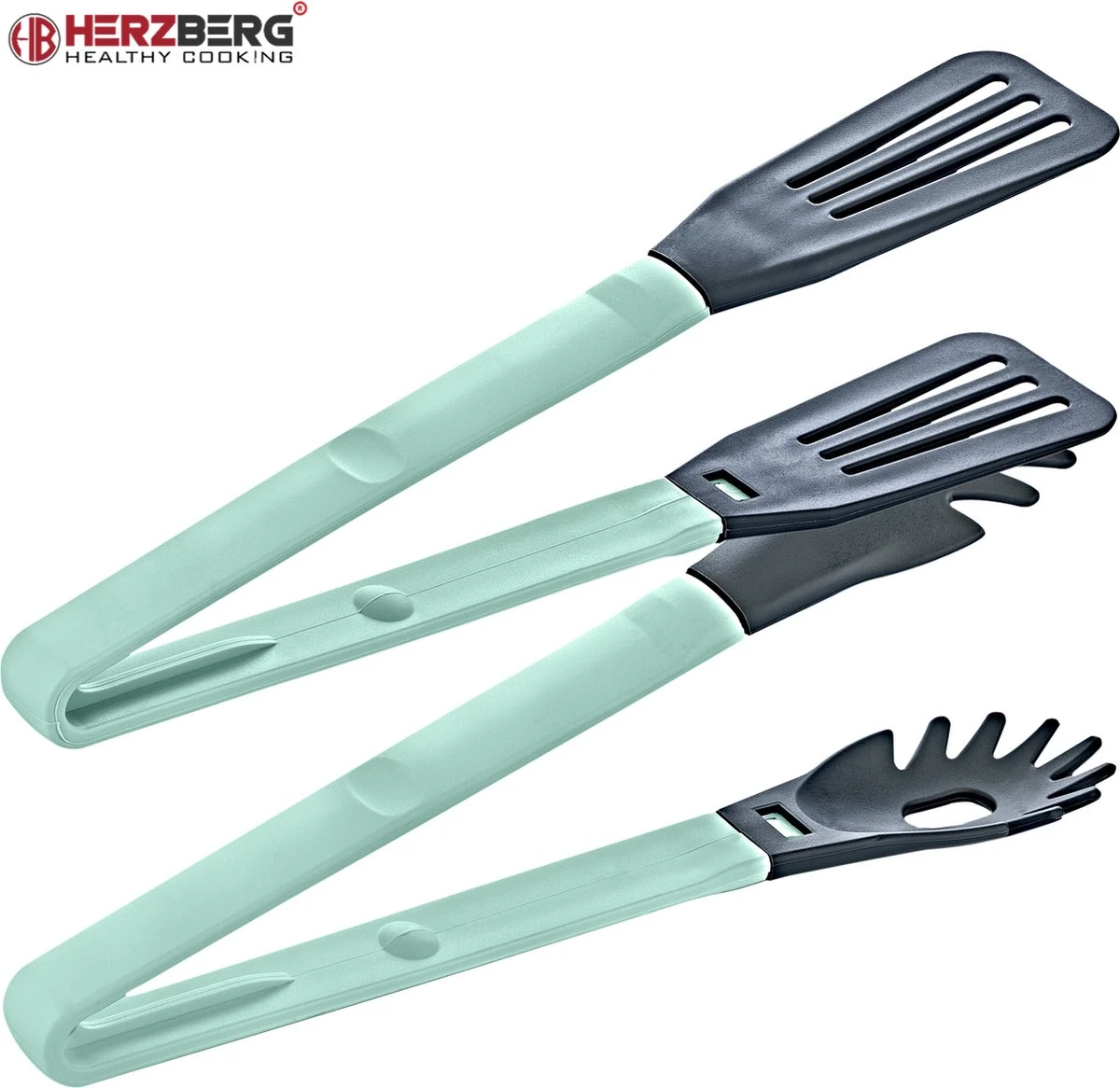 Herzberg Cooking HG-2N1CK4BLU : Pince à Vaisselle En Nylon Bleu 2 En 1 5 Herzberg Cooking HG-2N1CK4BLU : Pince à Vaisselle En Nylon Bleu 2 En 1 – Image 5
