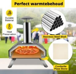 Four à Pizza Pizza - Cuisine D'Extérieur - Pizza Gourmet - Barbecue - Acier Inoxydable - Jusqu'à 600°C - Avec Sac De Transport -Cuisine Fournitures Magasin 1200x1166 3