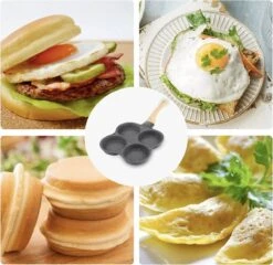 Poêle à Frire à œufs De 4 Tasses, Poêles à Cocottes Antiadhésives En Aluminium Poêle à Omelette Oeuf Poché Burger Pan à Steak Pan à Crêpes Multifonction Pour Cuisinière à Gaz Et à Induction -Cuisine Fournitures Magasin 1200x1166 5