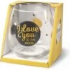 Verre à Vin - Verre à Eau - Je T'aime Jusqu'à La Lune - Dans Un Coffret Cadeau Avec Ruban Coloré