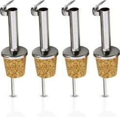 Bec Verseur En Liège Minismus 4 Pièces Avec Couvercle - Haute Qualité - Dosage Facile Avec De L' Alcohol Et De L'huile