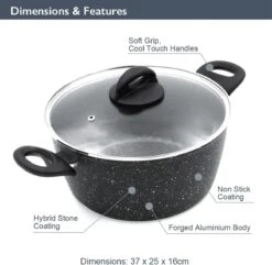 Poêle à Frire Blackmoor Avec Couvercle, 24 Cm, Noir, Antiadhésif Et Résistant Aux Rayures, Cool Froides Au Toucher, Convient Pour Les Cuisinières à Induction, électriques Et à Gaz 8 Poêle à Frire Blackmoor Avec Couvercle, 24 Cm, Noir, Antiadhésif Et Résistant Aux Rayures, Cool Froides Au Toucher, Convient Pour Les Cuisinières à Induction, électriques Et à Gaz -Cuisine Fournitures Magasin 1200x1170 4