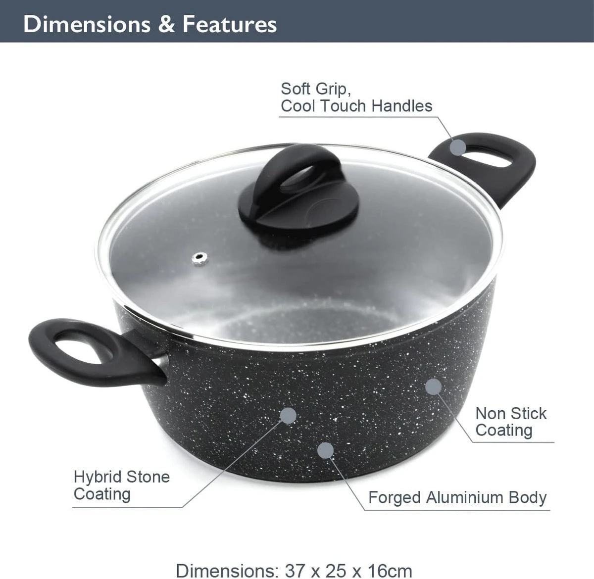 Poêle à Frire Blackmoor Avec Couvercle, 24 Cm, Noir, Antiadhésif Et Résistant Aux Rayures, Cool Froides Au Toucher, Convient Pour Les Cuisinières à Induction, électriques Et à Gaz 3 Poêle à Frire Blackmoor Avec Couvercle, 24 Cm, Noir, Antiadhésif Et Résistant Aux Rayures, Cool Froides Au Toucher, Convient Pour Les Cuisinières à Induction, électriques Et à Gaz – Image 3