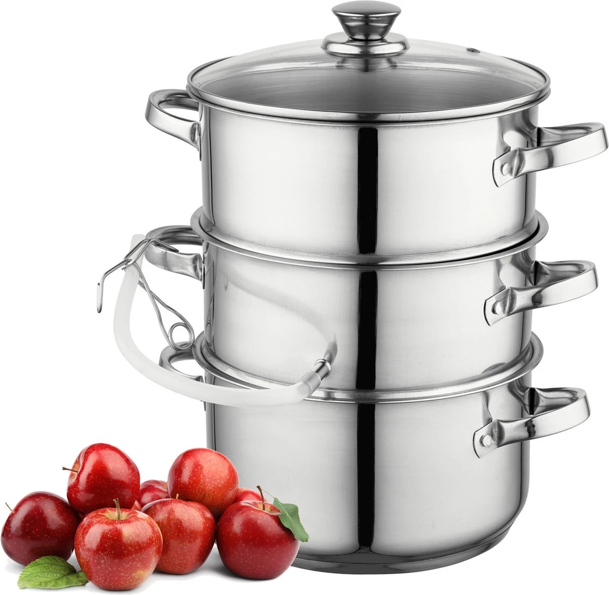 Presse-agrumes Professionnel 6 Pièces Florina / Presse-agrumes Lent Et Cuiseur Vapeur Pour La Cuisinière 8L - Presse-agrumes - Casserole à Jus - Presse-agrumes - Extracteur De Vapeur - Presse-fruits - Acier Inoxydable 1 Presse-agrumes Professionnel 6 Pièces Florina / Presse-agrumes Lent Et Cuiseur Vapeur Pour La Cuisinière 8L - Presse-agrumes - Casserole à Jus - Presse-agrumes - Extracteur De Vapeur - Presse-fruits - Acier Inoxydable