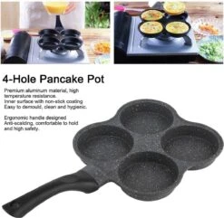 Poêle à Crêpes 4 Trous, Revêtement Antiadhésif, Crêpes En Aluminium, Omelette, Poêle à œufs, Cocotte, Cuisinière à Petit-déjeuner, Ustensiles De Cuisine Pour Cuisinière à Induction, Cuisinière à Gaz -Cuisine Fournitures Magasin 1200x1173