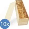 Boite à Vin Bois - 10 Pièces - Couvercle Coulissant - Y Compris Laine De Bois