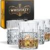 Whisiskey® Classic Whisky Verres - 4 Verres Tumbler - Verre De Whisky Set - Verres à Verres à Eau - Verres à Boire - 345 Ml En Glas