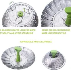 Cuiseur Vapeur En Acier Inoxydable, Cuiseur Vapeur Réglable Avec Poignée Coulissante, Pour Fruits Et Légumes, Panier Pliable, Inox, Va Au Lave-vaisselle, Nourriture Pour Bébé (14-23 Cm) -Cuisine Fournitures Magasin 1200x1176 1