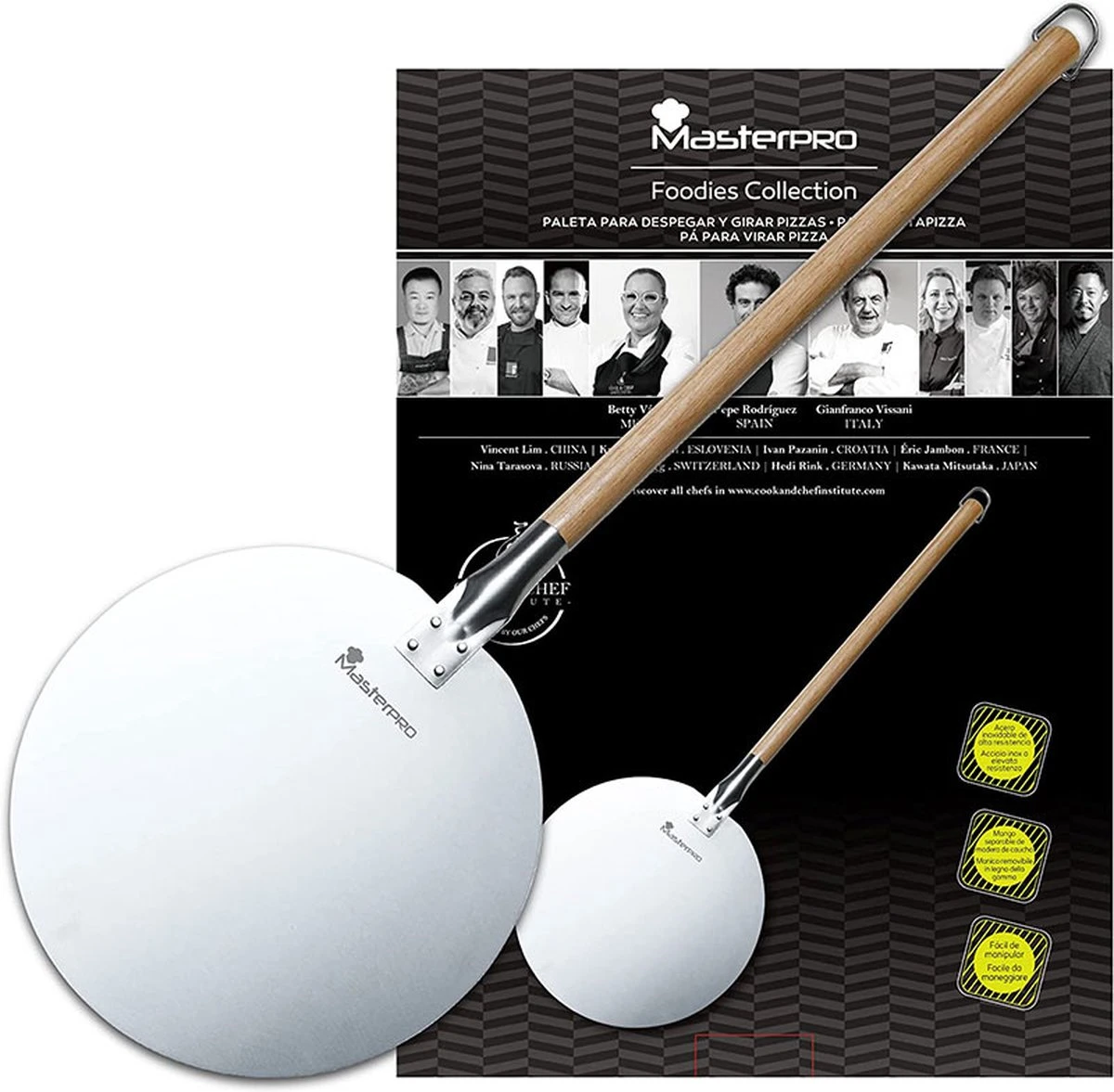 Bergner Masterpro - Pelle à Pizza XL - Pour Four Et BBQ - Ø30 X 87cm - Manche Amovible - Acier Inoxydable 2 Bergner Masterpro - Pelle à Pizza XL - Pour Four Et BBQ - Ø30 X 87cm - Manche Amovible - Acier Inoxydable – Image 2