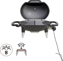 NATERIAL - Grill électrique HYPERION - 2200W - 8 Personnes - H. 49 Cm X L. 76,5 Cm X L. 43 Cm - Acier - Zwart - BBQ Grill électrique - Balcon Grill électrique -Cuisine Fournitures Magasin 1200x1178 1