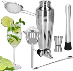 Ensemble De Cocktails Set | Set De 8 Shakers à Cocktail | Y Compris Boîte-cadeau | ACIER INOXYDABLE | Couleur Argent -Cuisine Fournitures Magasin 1200x1178 10