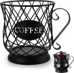 Panier à Capsules De Café, Panier Porte-café, Panier De Rangement Pour Capsules De Café, Panier à Café, Support à Dosettes De Café, Porte-capsules De Café, Pour Stocker Des Capsules De Café Et Des Fruits, Noir