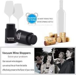 Pompe à Vide à Vin DOWO® Avec échelle De Date - Bouchon à Vin - Pompe à Vide à Vin - Bouchon à Champagne -Cuisine Fournitures Magasin 1200x1178 8