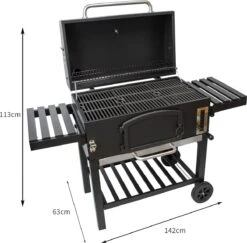 BBQ Grill XXL Fumoir Fumoir - Barbecue à Charbon De Bois De Jardin - Y Compris Housse De Pluie Brosse Métallique Espace De Rangement Pliable -Cuisine Fournitures Magasin 1200x1179 1