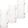 6x Chope à Bière Incassable Plastique Transparent Nervuré 56 Cl / 560 Ml - Verres à Bière Incassables