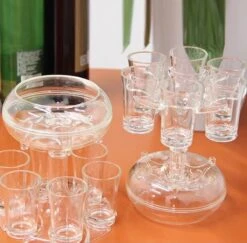 Luxe Shot Fountain - Distributeur De Shot - Y Compris 6 Verres à Shot - Jeu De Boissons - Shot Maker - Distributeur De Shot - Shot Buddy - Verseur - Coups - Verres à Shot - Distributeur - Boisson - Fête