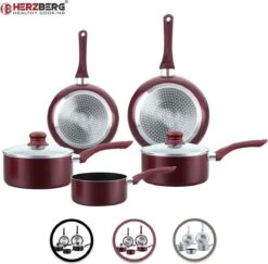 Herzberg HG-1020 : Set De Casseroles 7 Pièces Avec Revêtement Antiadhésif Et Revêtement En Pierre -Cuisine Fournitures Magasin 1200x1180 11
