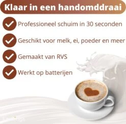 Mousseur à Lait Pour Café Perfect Moussé Au Lait - Mousseur à Lait électrique - Mousseur à Lait En Acier Inoxydable - EarKings à Lait Manuel EarKings -Cuisine Fournitures Magasin 1200x1181