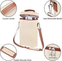Intirilife Refroidisseur à Vin Sac De Transport Pour Vin, Champagne, Boissons - Refroidisseur De Bouteille Pour Voyages, Pique-nique, Sortie, Isolé -Cuisine Fournitures Magasin 1200x1181 3