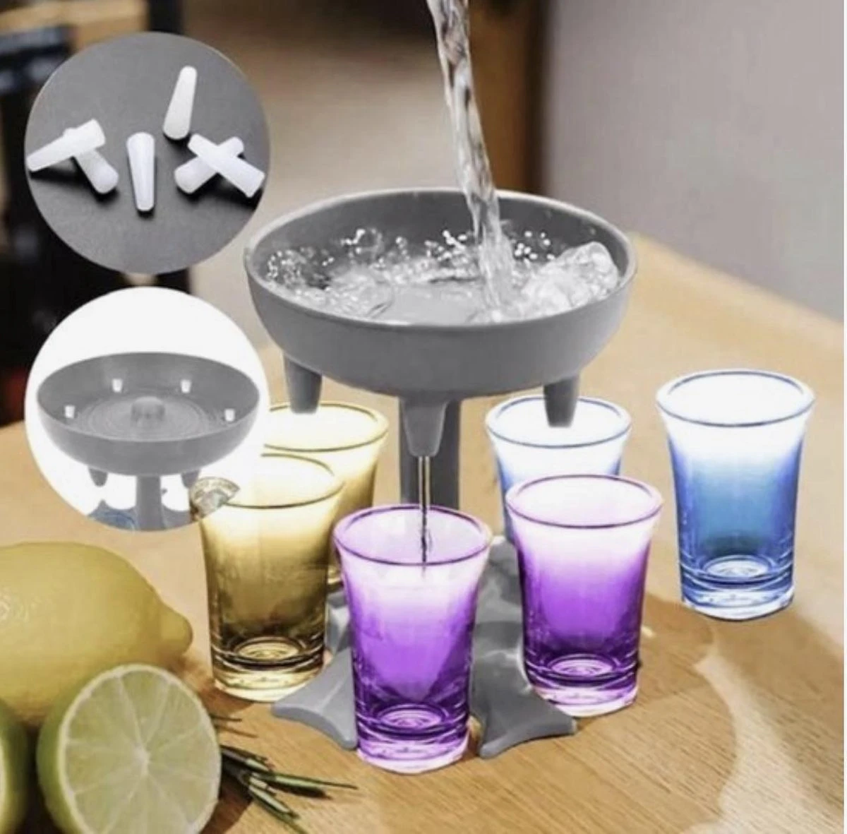 Fontaine à Shot Avec 6 Verres à Shot Bouchons Colorés Et Anti-fuites - Machine à Shot - Distributeur à Shot - Verseur - Shot - Verres à Shot - Distributeur - Boisson - Fête - 1 Fontaine à Shot Avec 6 Verres à Shot Bouchons Colorés Et Anti-fuites - Machine à Shot - Distributeur à Shot - Verseur - Shot - Verres à Shot - Distributeur - Boisson - Fête -