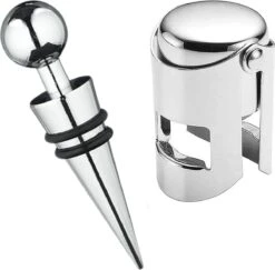 Ensemble De Vin De Luxe Cheqo® - Set De Champagne Avec Bec Verseur - Bouchon De Vin - Set De Valve De Vin