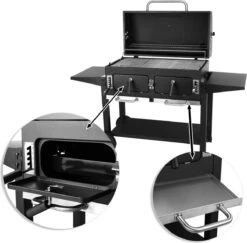 NATERIAL - Barbecue à Charbon KING SIZE - 15 Personnes - H.129 X L.175 X P.65 Cm - Acier émaillé - Zwart - Chariot Grill - Barbecue Angulaire 10 NATERIAL - Barbecue à Charbon KING SIZE - 15 Personnes - H.129 X L.175 X P.65 Cm - Acier émaillé - Zwart - Chariot Grill - Barbecue Angulaire -Cuisine Fournitures Magasin 1200x1182