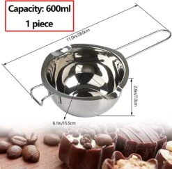 Bol De Fusion De 600 Ml En Acier Inoxydable Pour Fondre Le Chocolat, Le Beurre, Le Fondoir, Le Fondant, Le Beurre, Le Fondant En Acier Inoxydable, Le Fromage Fondant, Les Bonbons, Le Fondant à Cire -Cuisine Fournitures Magasin 1200x1182 7