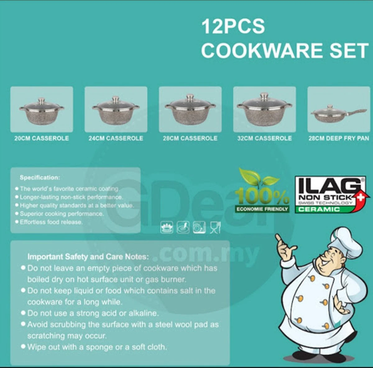 Lot De 5 Poêles En Granit Antiadhésives Avec Couvercles En Verre, Très Belles Et Pratiques Et Adaptées à Tous Les Appareils De Cuisson Modernes Il Peut être Utilisé Sur Tous Les Appareils De Cuisine Modernes 3 Lot De 5 Poêles En Granit Antiadhésives Avec Couvercles En Verre, Très Belles Et Pratiques Et Adaptées à Tous Les Appareils De Cuisson Modernes Il Peut être Utilisé Sur Tous Les Appareils De Cuisine Modernes – Image 3