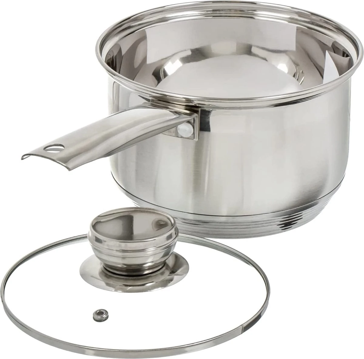 Ensemble De Casseroles Standard En Acier Inoxydable | Couvercle En Verre | Désignation De La Taille Interne | Induction 3 Ensemble De Casseroles Standard En Acier Inoxydable | Couvercle En Verre | Désignation De La Taille Interne | Induction – Image 3