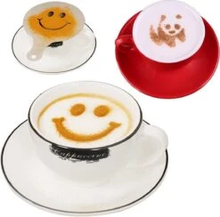 16 Cappuccino Café Barista Stencils Template Spreader Pad Duster Spray - Cappuccino Template - Réutilisable Barista Set - Cocoa Modèles - 16 Pièces -Cuisine Fournitures Magasin 1200x1183 6