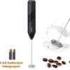 DOWO® - Mousseur à Lait électrique Coffee - Électrique - Manuel - Mousseur à Lait Manuel - Piles Incluses - Mousseur à Lait - Zwart - Acier Inoxydable - Électrique