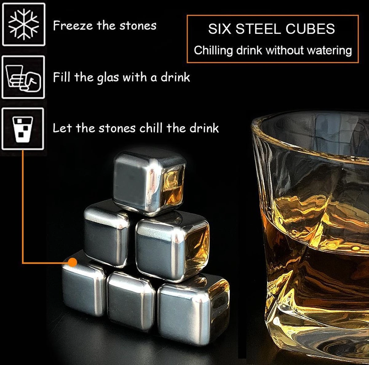 Set De Pierres à Whisky (6 Pièces) Incl. - Pierres Whisky Les Tenailles - Luxe Gift Set - Cubes De Glace Réutilisables - Icecubes Avec Des Pinces 5 Set De Pierres à Whisky (6 Pièces) Incl. - Pierres Whisky Les Tenailles - Luxe Gift Set - Cubes De Glace Réutilisables - Icecubes Avec Des Pinces – Image 5