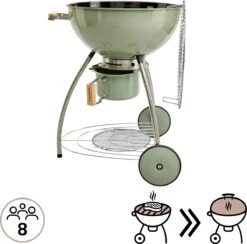 NATERIAL - Barbecue à Charbon PHOENIX BETA II - 8 Personnes - Ø 57 Cm - H. 108 Cm - Acier émaillé - Vert - Kogelbarbecue -Cuisine Fournitures Magasin 1200x1185