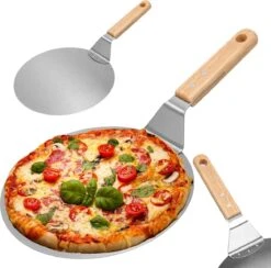 Springos Pizza Scoop - Coupe-pizza - Spatule - 25 Cm - Naturel/ Argent -Cuisine Fournitures Magasin 1200x1186 16