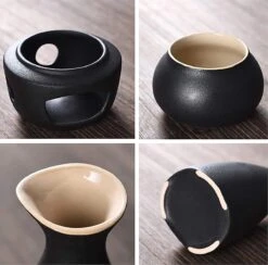 Set De 7 Tasses à Saké, Style Traditionnel Japonais En Céramique, Coffret Cadeau De Rangement Pour Saké, Comprend 4 Verres à Vin, Table Chauffante, Flame Man, Bol à Marmite (noir) -Cuisine Fournitures Magasin 1200x1186 19
