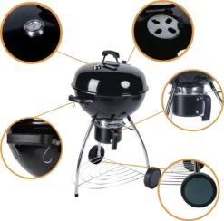 NATERIAL - Barbecue à Charbon PHOENIX BETA - 8 Personnes - Ø 57 Cm - H. 108 Cm - Acier émaillé - Zwart - Barbecue Boule 19 NATERIAL - Barbecue à Charbon PHOENIX BETA - 8 Personnes - Ø 57 Cm - H. 108 Cm - Acier émaillé - Zwart - Barbecue Boule -Cuisine Fournitures Magasin 1200x1186