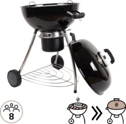 NATERIAL - Barbecue à Charbon PHOENIX BETA - 8 Personnes - Ø 57 Cm - H. 108 Cm - Acier émaillé - Zwart - Barbecue Boule 18 NATERIAL - Barbecue à Charbon PHOENIX BETA - 8 Personnes - Ø 57 Cm - H. 108 Cm - Acier émaillé - Zwart - Barbecue Boule -Cuisine Fournitures Magasin 1200x1187