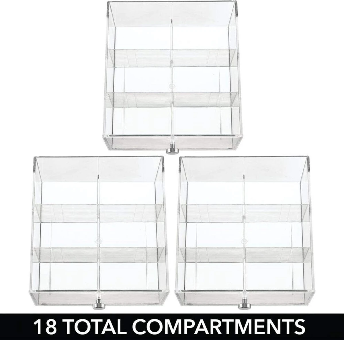 MDesign - Boîte à Thé - Organisateur De Cuisine/boîte De Rangement Pour Sachets De Thé, Tasses à Café, Bonbons Et Plus - Avec 18 Compartiments Et 3 Tiroirs/plastique - Crème/transparent 3 MDesign - Boîte à Thé - Organisateur De Cuisine/boîte De Rangement Pour Sachets De Thé, Tasses à Café, Bonbons Et Plus - Avec 18 Compartiments Et 3 Tiroirs/plastique - Crème/transparent – Image 3