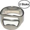 Anneau Ouvert à Bières - 2 Pièces - Bières - Décapsuleur - 22 Mm - Accessoires De Bar - Inox - Inox