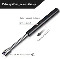 Drphone PS4 - Rotation 360 - Zwart - Briquet Plasma Long électrique Usb - Coupe-vent - Sans Flamme - Briquet Bougie -Cuisine Fournitures Magasin 1200x1189 16