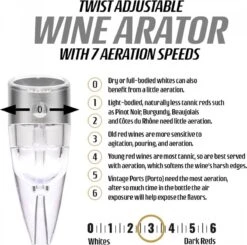 Bar Amigos Twist - Décanteur / Aérateur à Vin - Deluxe - Réglable - Fonctionnement 3 Voies - Aérateur à Vin -Cuisine Fournitures Magasin 1200x1191 16